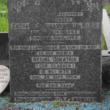 BEER Zacharias Johannes, de 1858-1953 &amp; Regina Dorathia CLASSEN 1876-1954