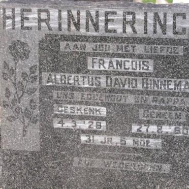 BINNEMAN Francois Albertus David 1929-1980