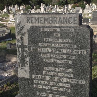 BLIGNAUT William Southey 1894-1958 &amp; Dorathea Sophia -1955