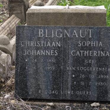BLIGNAUT Christiaan Johannes 1881-1959 &amp; Sophia Catherina VAN LOGGERENBERG 1898-1980