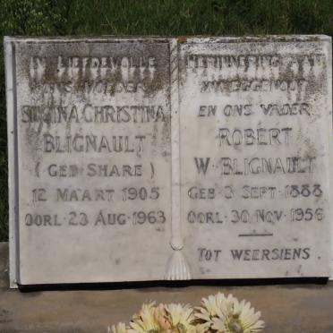 BLIGNAULT Robert W. 1888-1956 &amp; Sucina Christina SHARE 1905-1963