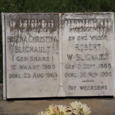 BLIGNAULT Robert W. 1888-1956 &amp; Sucina Christina SHARE 1905-1963