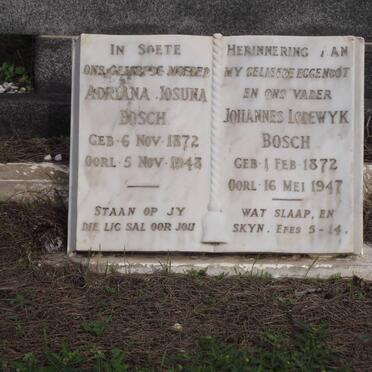 BOSCH Adriana Josuna 1872-1948 &amp; Johannes Lodewyk 1872-1947