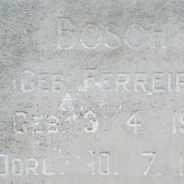 BOSCH Catharina Magdalena nee FERREIRA 1905-1971 