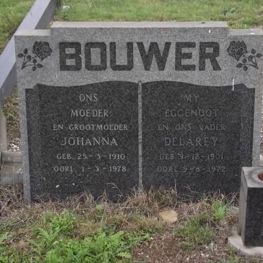 BOUWER Delarey 1901-1972 &amp; Johanna 1910-1978