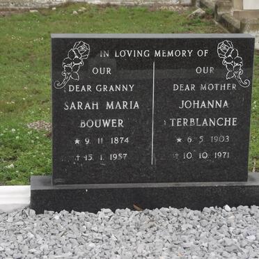 BOUWER Sarah Maria 1874-1957 :: TERBLANCHE Johanna 1903-1971