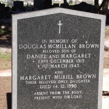 BROWN Douglas McMillan 1915-1943 :: BROWN Margaret Muriel -1990