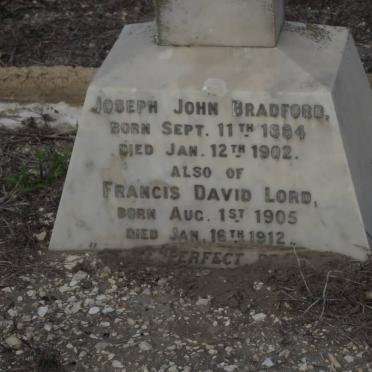 BRADFORD Joseph John 1884-1902 :: LORD Francis David 1905-1912