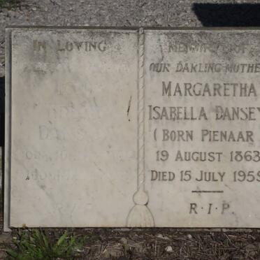 DANSEY Margaretha Isabella nee PIENAAR 1863-1959