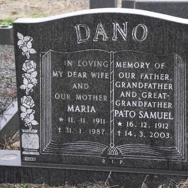 DANO Maria 1911-1987 &amp; Pato Samuel 1912-2003