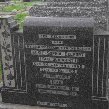 DELPORT Elsie Sophia SLABBERT 1885-1953 &amp; Izak 1885-1979