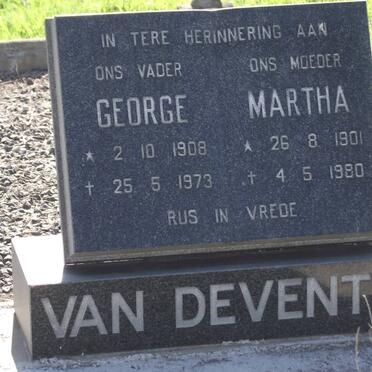 DEVENTER George, van 1908-1973 &amp; Martha 1901-1980