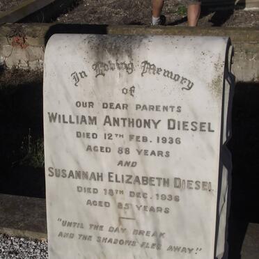 DIESEL William Anthony -1936 &amp; Susannah Elizabeth -1936
