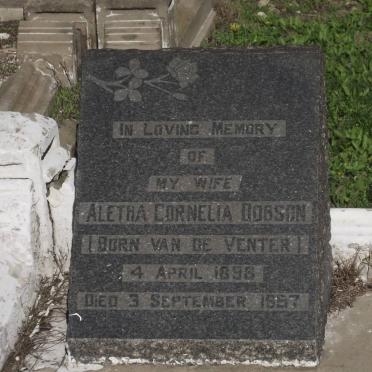 DOBSON Aletha Cornelia nee VAN DE VENTER 1898-1957