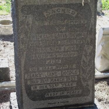 DOIDGE William Davis -1929 &amp; Mary Jane -1937