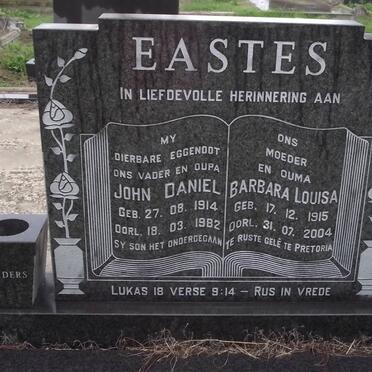 EASTES John Daniel 1914-1982 &amp; Barbara Louisa 1915-2004