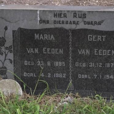 EEDEN Gert, van 1874-1941 &amp; Maria 1885-1962