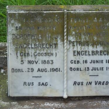 ENGELBRECHT Petrus Johannes 1878-1949 &amp; Dorothea M.J. GOOSEN 1883-1961