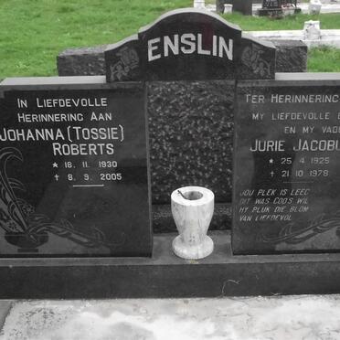 ENSLIN Jurie Jacobus 1925-1978 :: ROBERTS Johanna 1930-2005