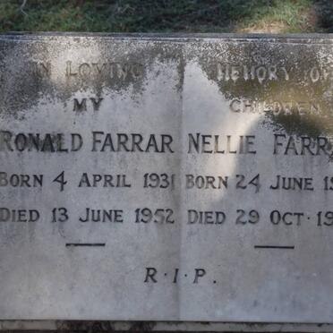 FARRAR Ronald 1931-1952 :: FARRAR Nellie 1907-1937