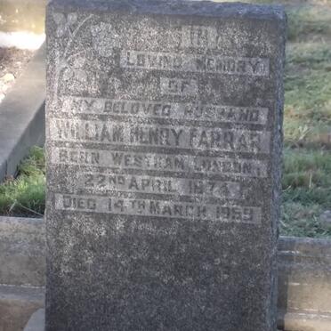 FARRAR William Henry 1874-1959