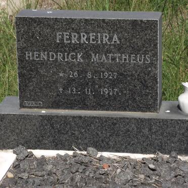FERREIRA Hendrick Mattheus 1927-1927