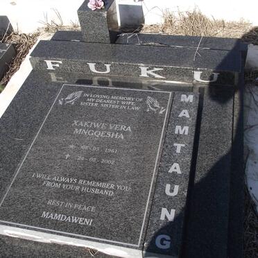 FUKU Xakiwe Vera Mngqesha 1961-2002