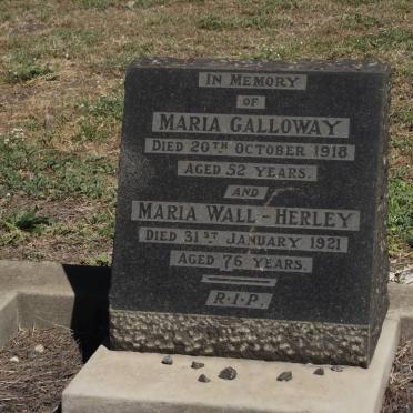 GALLOWAY Maria -1918 :: WALL-HERLEY Maria -1921