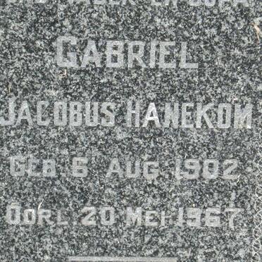 GABRIEL Jacobus Hanekom 1902-1967