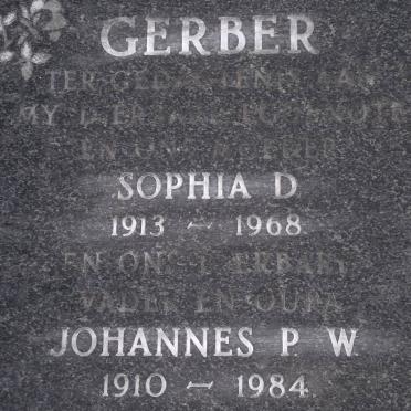 GERBER Johannes P.W. 1910-1984 &amp; Sophia D. 1913-1968
