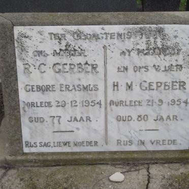 GERBER H.M. -1954 &amp; R.C. ERASMUS -1954