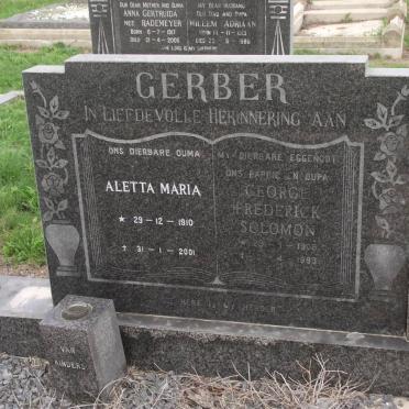 GERBER Aletta Maria 1910-2001 :: SOLOMON George Frederick 1908-1983