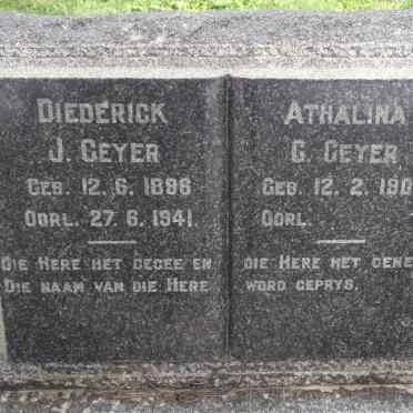 GEYER Diederick J. 1896-1941 &amp; Athalina G. 1908-