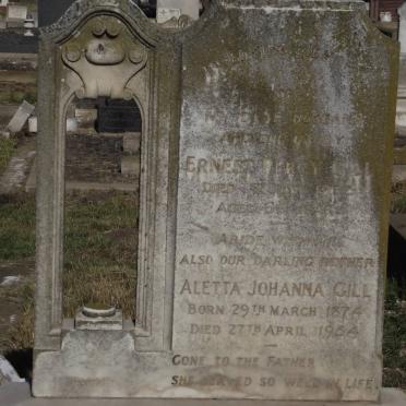 GILL Ernest Percy -1958 &amp; Aletta Johanna 1874-1954