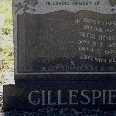GILLESPIE Min 1889-1980 &amp; Peter Henry 1889-1954