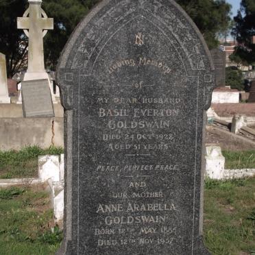 GOLDSWAIN Basil Everton -1928 &amp; Anne Arabella 1885-1957