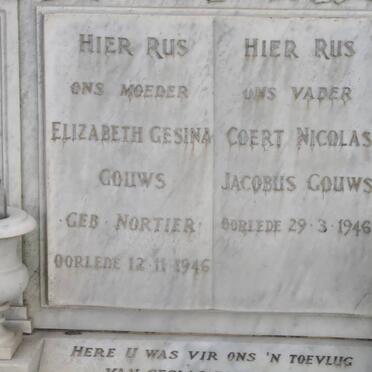 GOUWS Elizabeth Gesina NORTIER -1946 &amp; Coert Nicolas Jacobus -1946