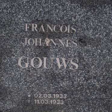 GOUWS Francois Johannes 1933-1933