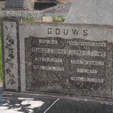 GOUWS Francois J. 1887-1935 &amp; Eltina E. DE LANGE 1874-1966