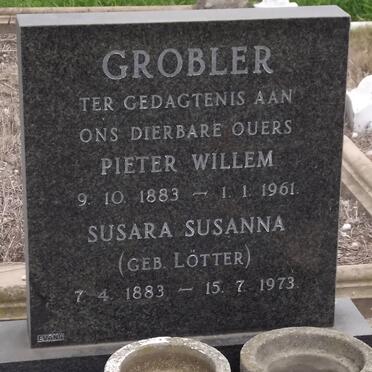 GROBLER Pieter Willem 1883-1961 &amp; Susara Susanna LOTTER 1883-1973