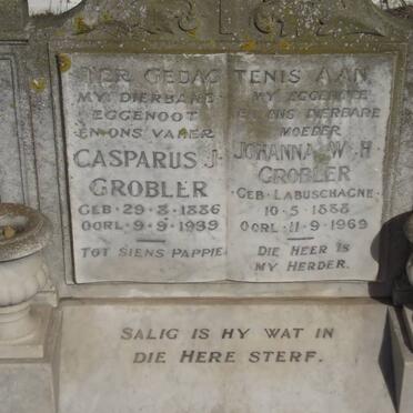GROBLER Casparus J. 1886-1939 &amp; Johanna W.H. LABUSCHAGNE 1888-1969