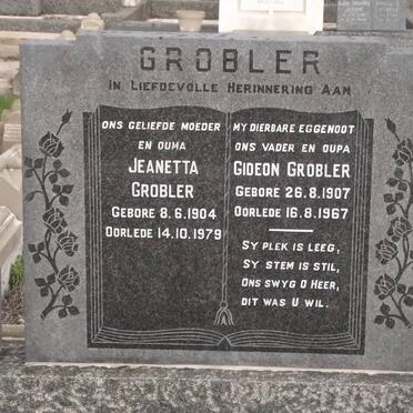 GROBLER Jeanetta 1904-1979 &amp; Gideon 1907-1967