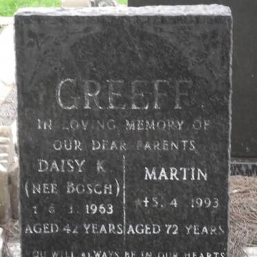 GREEFF Daisy K. BOSCH -1963 &amp; Martin -1993