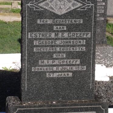 GREEFF Esther M.E. nee JOHNSON -1951