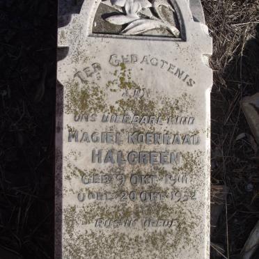 HALGREEN Ann M.M. nee NURSE 1880-1941 :: HALGREEN Magiel Koenraad 1901-1932