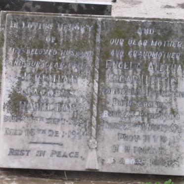HAMILTON Jeremiah Jacobus 1891-1911 :: ELGAR Engela Aletha formerly HAMILTON nee GROBLER 1900-1967