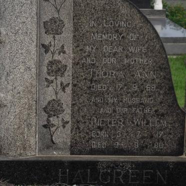 HALGREEN Thora Ann -1969 &amp; Pieter Willem 1917-1980