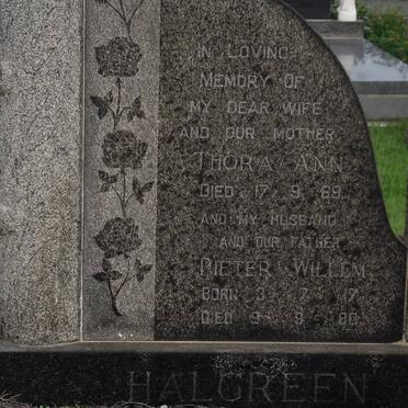 HALGREEN Thora Ann -1969 &amp; Pieter Willem 1917-1980