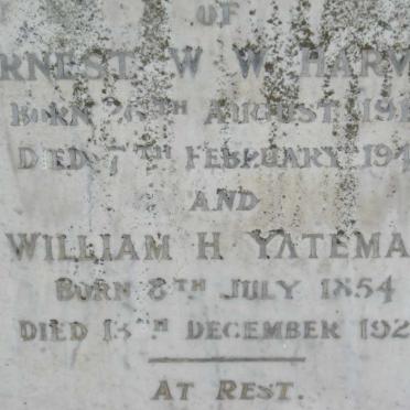 HARVEY Ernest W.W. 1910-1946 :: YATEMAN William H. 1854-1929