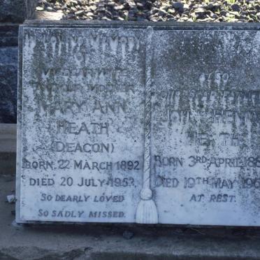 HEATH John Henry 1886-1966 &amp; Mary Ann DEACON 1892-1953